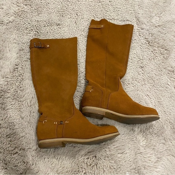 Reef Girls chestnut brown suede boots 5 - Picture 1 of 6
